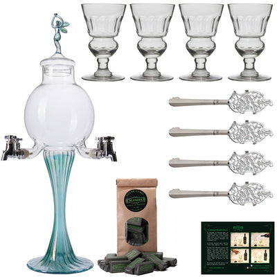 Absinthe Fountain Set Boule Green Line - Premium