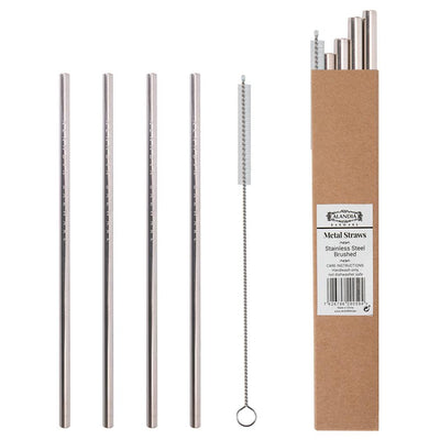 Reusable Stainless Steel Straws brushed